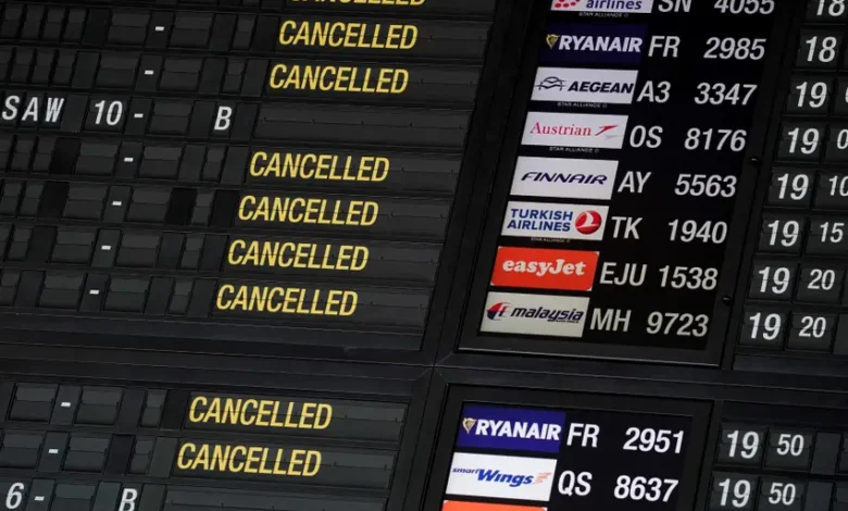 لغو پروازهای اروپا